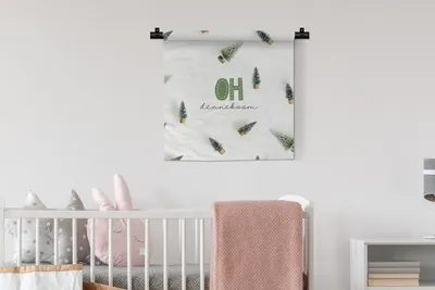 Produktbild von MuchoWow® Wandteppich Wandbehang Winter - Weihnachten - Tannenbaum 60x60 cm Tapisserie Dekoration Wandtuch - Dekorationen - Wand Decke