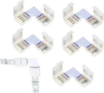 Produktbild von 5x LED RGB Strip Eckverbinder Schnellverbinder Steckverbinder L Verbinder Set