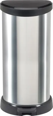 Immagine prodotto di Cestino Curver DECO BIN, 40 litri, argento/nero, per rifiuti, con pedale