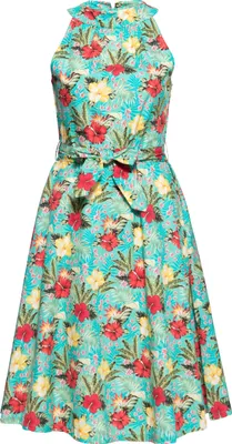 Produktbild von QUEEN KEROSIN Swing Kleid Mit Hawaiianischem Blumendesign Mint 3Xl