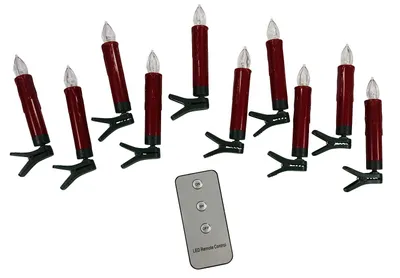Produktbild von PBS 48463 Christbaumkerze LED - inkl Batterien und Fernbedienung, 10 Stück, rot