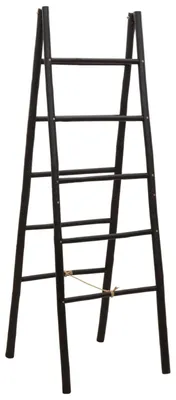 Image de vidaXL Étagère à serviettes double, noire, 50 x 50 x 159 cm, en bambou