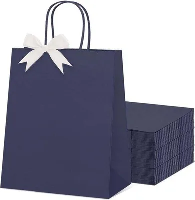 Produktbild von Famanu Geschenkbeutel Dunkelblau - 50 Stück - 21 x 15 x 8 cm