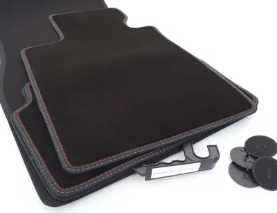 Image de Tapis de sol pour BMW Série 5 G30 / Touring G31 / M5 F90 Tapis en velours avec double couture Tapis de sol d'origine qualité 4 pièces Set
