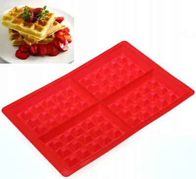 Produktbild von Elitehoff Silikon-Waffelform für Rechteck-Waffeln zum Backen