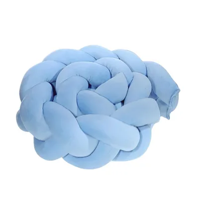 Produktbild von LuMali -  bettschlange geflochten blau 210cm, Bettschlange Geflochten Baumwolle, Baby geflochten Bettumrandung, Gitterbett Umrandung,