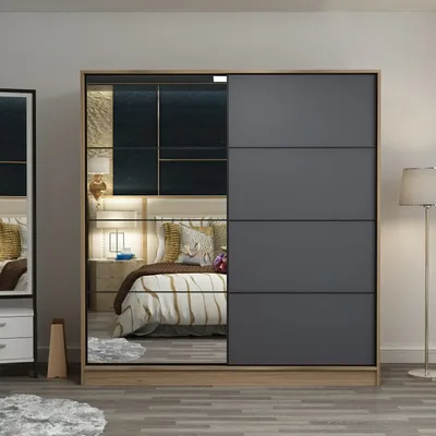 Obrázek produktu pro Skye Decor, Kale - 7167, Kleiderschrank, Dore, 100 % MELAMINBESCHICHICHTETETETETE SPANPLATTEN, 220 x 60 x 210 cm