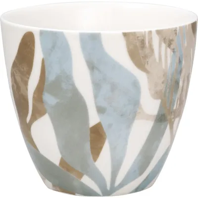 Produktbild von Greengate Latte Cup FINJA Beige mit Muster Kaffeebecher 300 ml