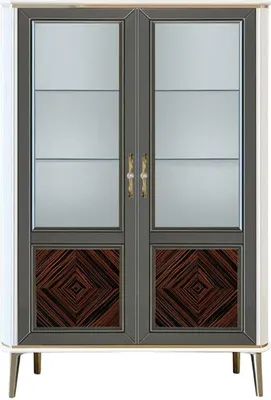 Produktbild von Vitrine Luxus Schrank Weiß Holz Schränke Wohnzimmer Glasschrank Modern Neu