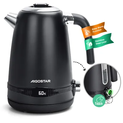 Produktbild von Aigostar - Digitaler Edelstahl Wasserkocher mit Temperatureinstellung 40-100 Grad