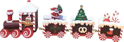 Produktbild von Weihnachtszug Spielzeug rötlich braun sicher geruchlos glatter dekorative Weihnachtszug Ornament für Haus Tabelle Cookie Mann