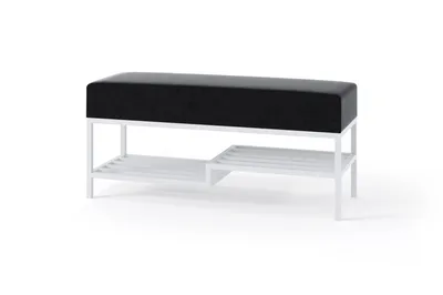 Produktbild von Design Möbel - Sitzbank 80 cm - Gepolsterte Bank mit Ablage - Loft Design - Industrial Stil - Stahlkonstruktion