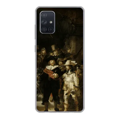 Produktbild von MuchoWow® Handyhülle Schutzhülle Hülle für Samsung Galaxy A51 Nachtwache - Rembrandt van Rijn - Kunst Silikon Softcase Handy Hülle - Schutzabdeckung