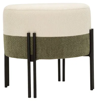 Produktbild von Mauro Ferretti Moderner Zweifarb-Hocker Ø 44x41 cm Grau und Creme