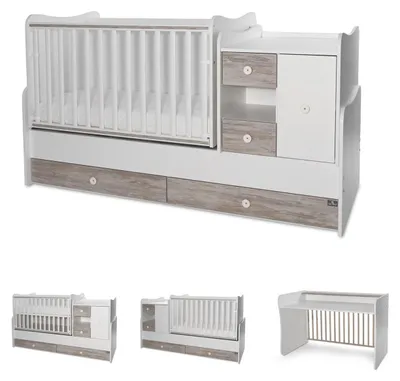 Zdjęcie produktu dla Łóżeczko wielofunkcyjne Lorelli MINIMAX NEW 190x72 CM WHITE/ARTWOOD