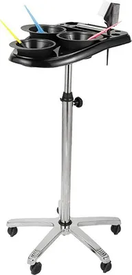 Produktbild von Friseur Arbeitswagen Friseurwagen Färben Salonhilfe Haarfärbemittelgestell Einstellbar 70-105cm Beauty Friseursalon Trolley Rollwagen