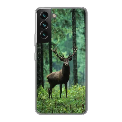 Produktbild von MuchoWow® Handyhülle Schutzhülle Hülle für Samsung Galaxy S22 Hirsche - Wald - Bäume - Tiere - Natur Silikon Softcase Handy Hülle - Mobiltelefonhülle