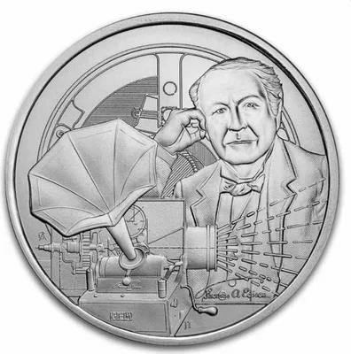Zdjęcie produktu dla 1 unze Silbermünze Inspirierende Ikonen Thomas Edison 2023 Silber 999
