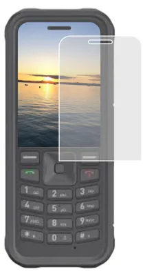 A screen protector is placed over a mobile phone.