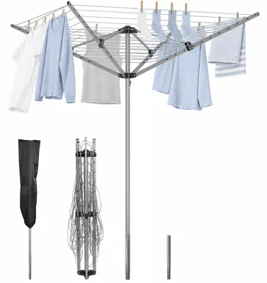 Klappbarer Wäscheständer für draußen, Metall, grau, L