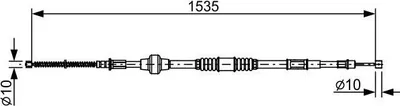 Produktbild von BOSCH Handbremsseil Seilzug Feststellbremse für MITSUBISHI Lancer VII Limousine (CSA, CTA) Hinten Links 1 987 482 533