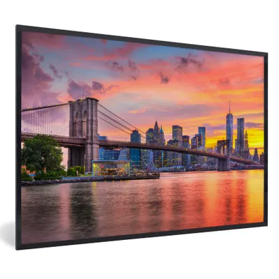Obrázok produktu pre MuchoWow® Zarámovaný plagát New York - Ne - Brooklynský most 30x20 Nástenný plagátový rám Fotky