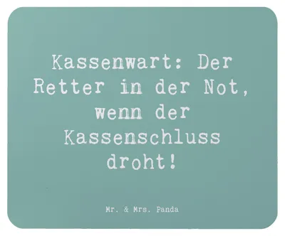 Produktbild von Mr. & Mrs. Panda Mauspad Spruch Kassenwart Held - Meeresbrise - Geschenk, Unterstützung, Mouse Pad, mausteppich, kreative Geschenke, Vereinsfinanzen, Beruf, Mousepad, pc