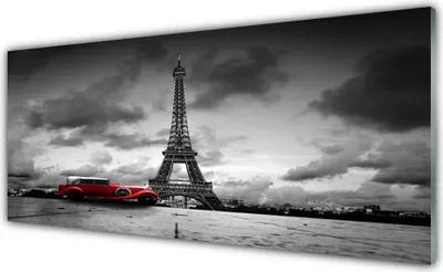 Produktbild von Glasbilder 125x50 Wandbild Druck auf Glas Eiffelturm Auto Architektur