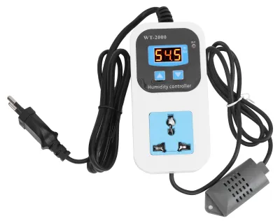 Obrázok produktu pre Digitálny regulátor vlhkosti vzduchu, spínač zvlhčovania a odvlhčovania, zásuvka 0 % ~ 99 % rF WT2000