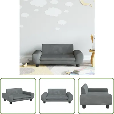Produktbild von The Living Store Kindersofa Dunkelgrau 70x45x33 cm Samt