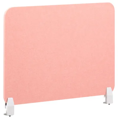 Produktbild von BELIANI Schreibtisch Trennwand Pfirsichrosa Stoff PET Kunststoff 72 x 50 cm zum Aufstellen Klemmen Schallschutz Sichtschutz Pinnwand Büro Home Office