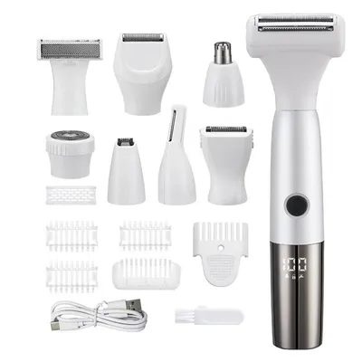 Produktbild von Elektrischer Epilierer für Damen, 4-in-1 Elektrorasierer mit Display, wiederaufladbarer Haarentferner für Gesicht, Nase, Augenbrauen, Körper und Achseln