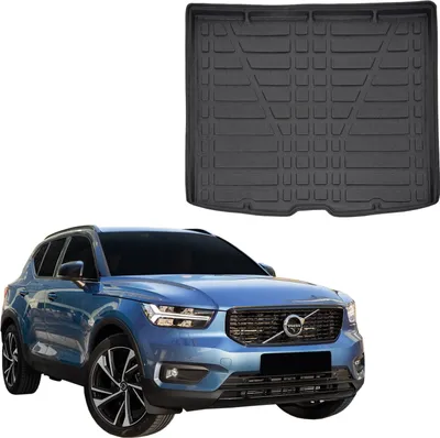 Produktbild von SCOUTT | Kofferraumwanne Laderaumwanne Kompatibel mit Volvo XC40 ab 2017, mit Hoher Rand, Kofferraum-Schutzmatte, Geriffelt, Aufrollbar, Schwarz