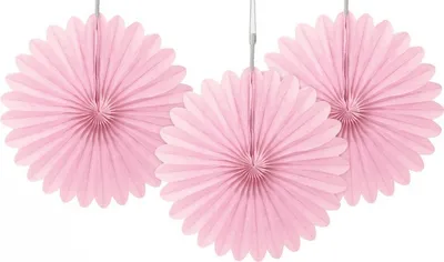 Produktbild von Unique Party 63250, Dekorativer Ventilator, Pink, Papier, 3 Stück(e), 15 cm