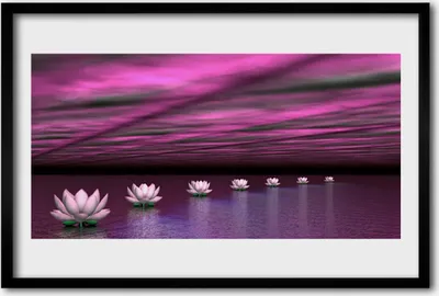 Produktbild von Bild 60x40 MDF-Rahmen Wandkunst Blumen Natur Wasserpflanze