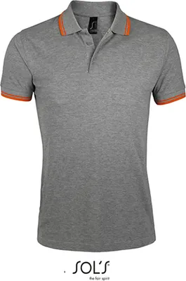 Immagine prodotto di SOLs 00577 | Polo da uomo Pasadena - Colore: Grigio Melange/Arancione - Taglia: M