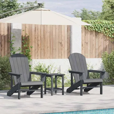 Produktbild von 3 Gartenstühle in Hellgrau aus Polyethylen für den Garten