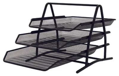 Produktbild von Drôtený stojan s 3 odkladačmi 350x275x278mm čierny