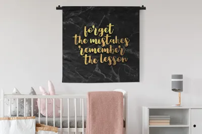 Produktbild von MuchoWow® Wandteppich Wandbehang Zitat - Leben - Gold - Marmor 90x90 cm Tapisserie Dekoration Wandtuch - Wandaufhänger