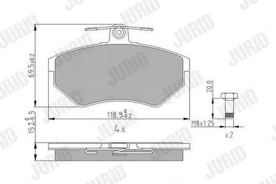 Image de Plaquettes de frein avant JURID avec accessoires (571969J) pour Seat Cordoba VW Golf III