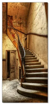 Produktbild von Wallario selbstklebende Türtapete 93 x 205 cm mit Schutzlaminat - Rustikale Holztreppe