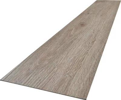 A single plank of vinyl flooring with a wood grain texture.