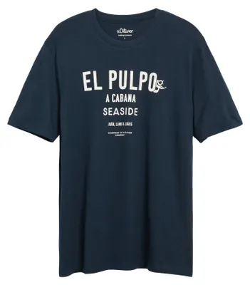 Produktbild von s.Oliver T-Shirt blau Größe M Regular Fit Rundhals Kurzarm mit Frontprint