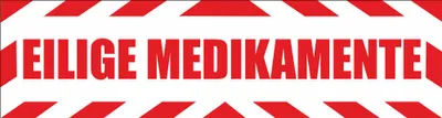 Produktbild von INDIGOS UG - Magnetschild "eilige Medikamente " mit Rahmen 30 x 8 cm - Magnetfolie für Auto / LKW / Truck / Baustelle / Firma