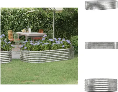 Obrázek produktu pro vidaXL Vyvýšený záhon z oceli s práškovým nástřikem 175x100x36 cm Stříbrná - Květináče a květináče