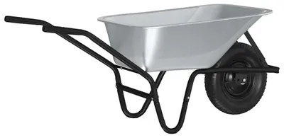Obrázek produktu pro Kolečko – zahradní kolečko – ocel 141 x 60 x 57 cm – odolné kolo – ergonomické rukojeti – armádní zelená