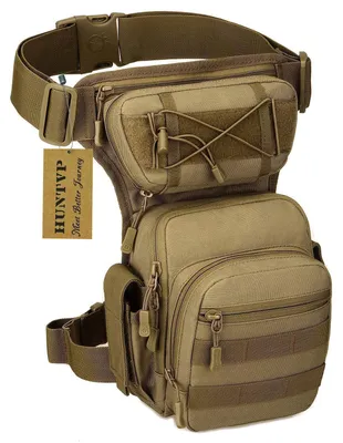 Produktbild von Taktische Beintasche MOLLE Oberschenkeltasche Wasserabweisend Braun 1000D Nylon