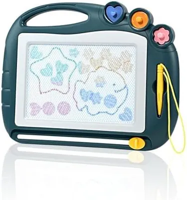 Produktbild von Reisegröße magnetische Maltafel‑Zaubertafel für Kinder ab 3‑7 Jahren, Magnettafel mit Magnetstift & 3 Stempeln, Lernspielzeug‑Geschenk für Jungen und Mädchen (Bunt)