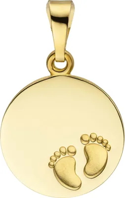 Gravurplatte-Babyfüße-12-3mm-Kreis-333-Gelbgold
