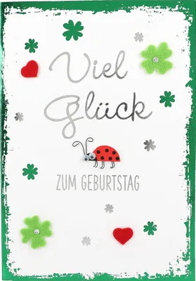 Produktbild von Elegance Klappkarte Grusskarte Geburtstagskarte - Viel Glück zum Geburtstag!